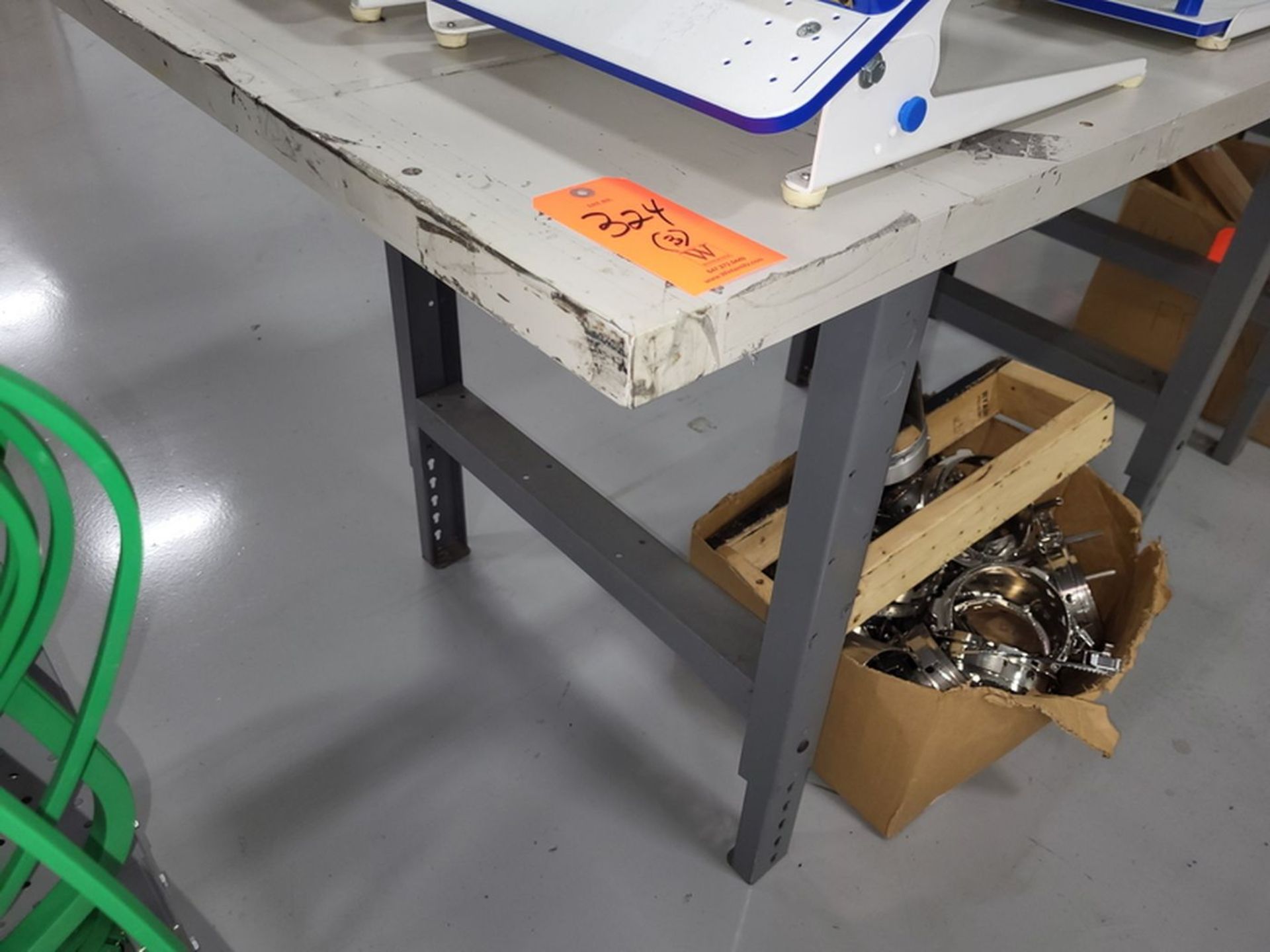 Lot - (3) Steel Leg Work Tables; 5 ft. x 3 ft. - Image 2 of 2
