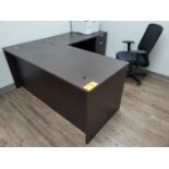 Lot - Office Furnishings; to Include: (1) Desk, (1) Swivel Chair, and (2) Side Chairs