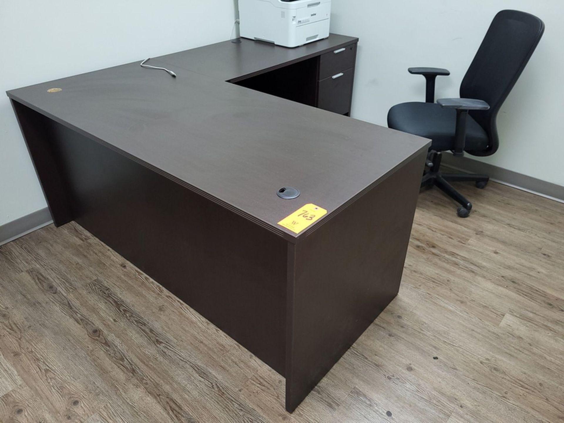 Lot - Office Furnishings; to Include: (1) Desk, (1) Swivel Chair, and (2) Side Chairs