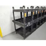 Lot - (2) Uline Poly Flat Shelf Utility Carts; 2-Tier with Single Side Handle, Overall Size 25 in. x