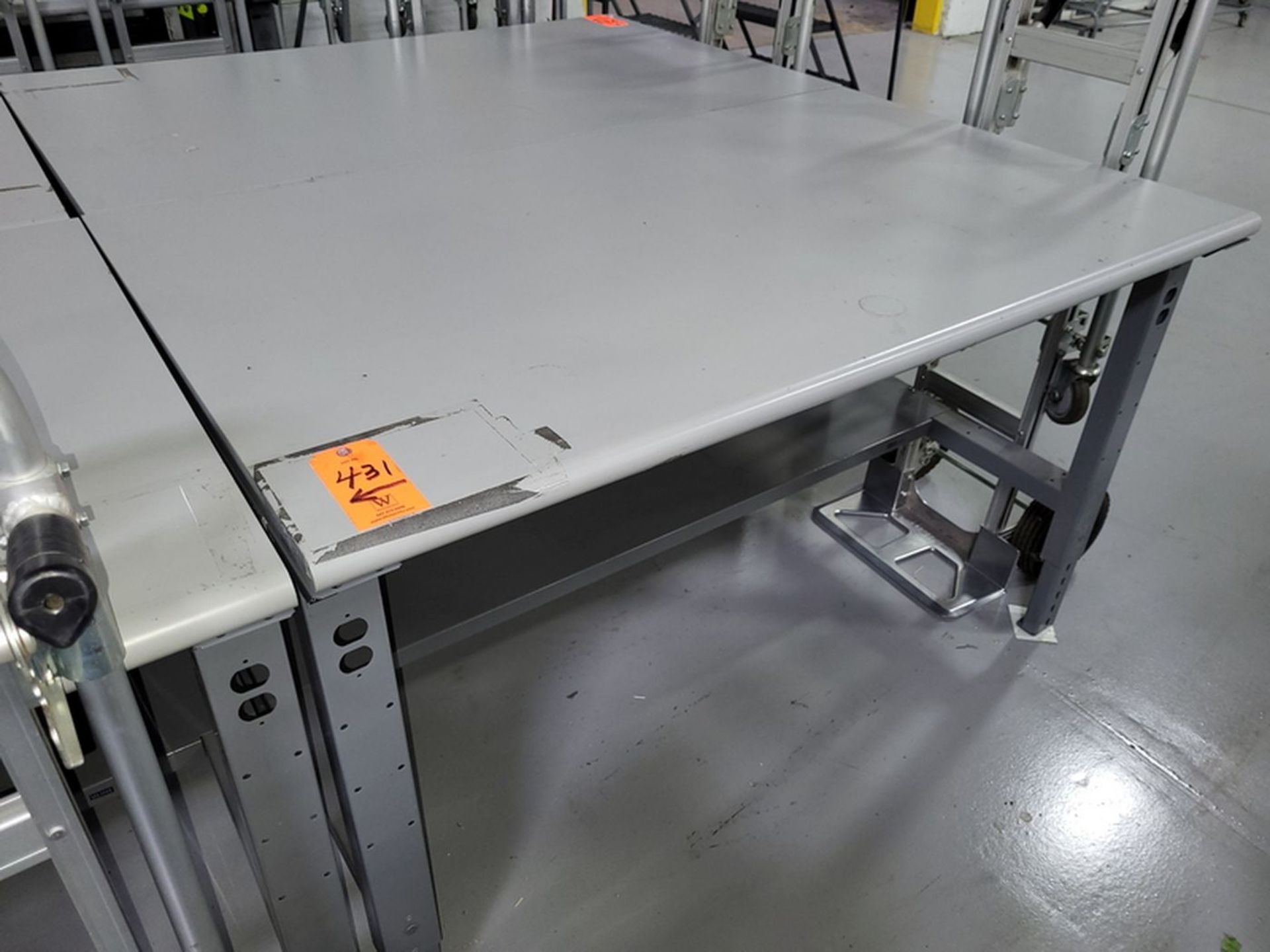 Lot - (4) 5 ft. x 3 ft. Laminate Worktables; Adjustable Height - Image 2 of 2