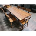 Wood Cafeteria Table; 29.5 in. x 72 in., Includes (8) Matching Chairs