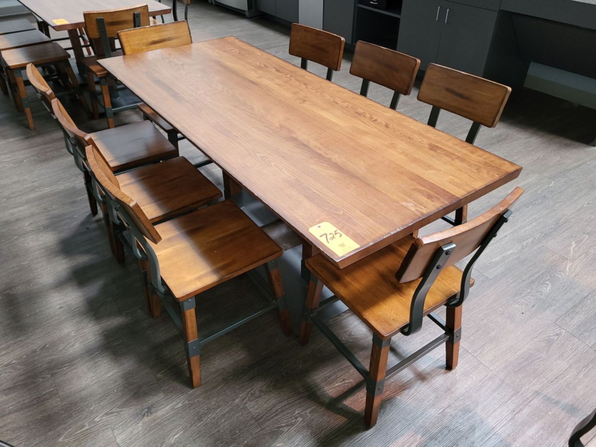 Wood Cafeteria Table; 29.5 in. x 72 in., Includes (8) Matching Chairs