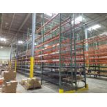 Lot - (22) Sections of Heavy Duty Adjustable Pallet Racking (Configured 11-Sections Back-to-Back);