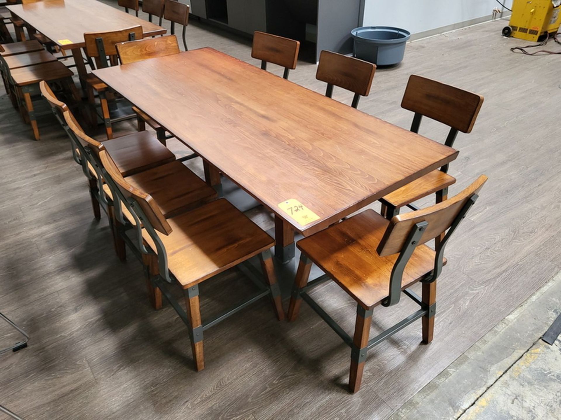 Wood Cafeteria Table; 29.5 in. x 72 in., Includes (8) Matching Chairs
