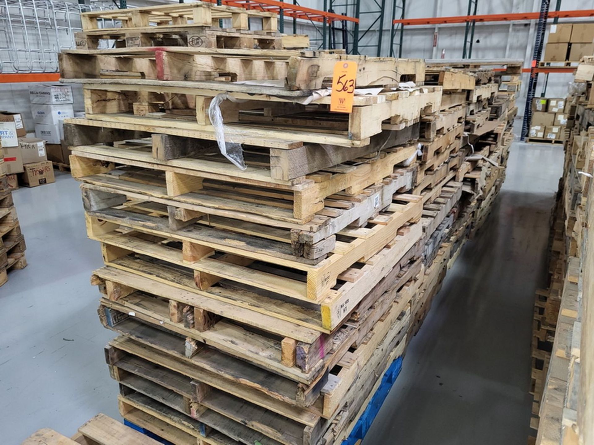 Lot - Assorted Wood Pallets (75) approx., in (1) Row