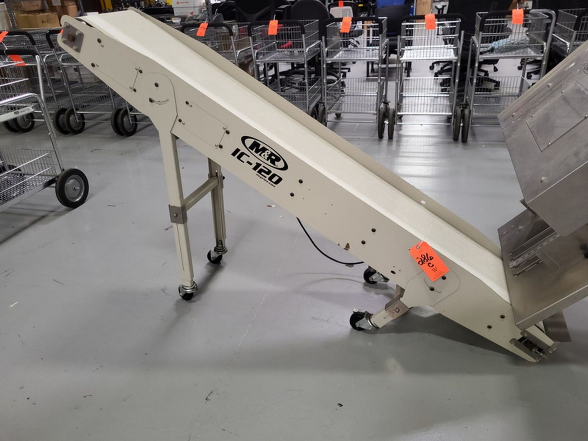 M & R IC-120 Model IC12014AFR801016A Portable Inclined Freestanding Conveyor, S/N: 143422624I; 115-