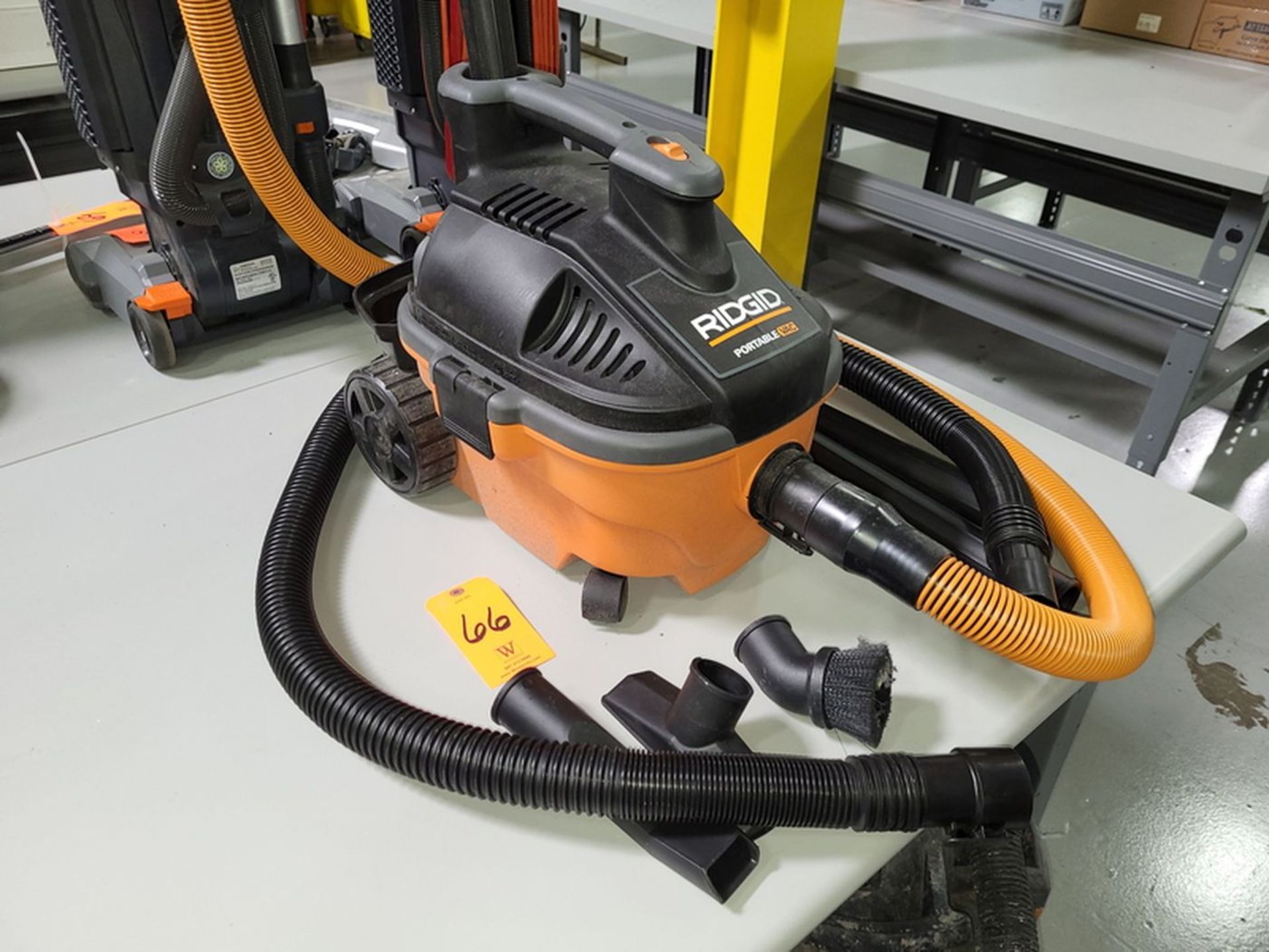 Ridgid Portable Shop Vacuum; with Related Attachments