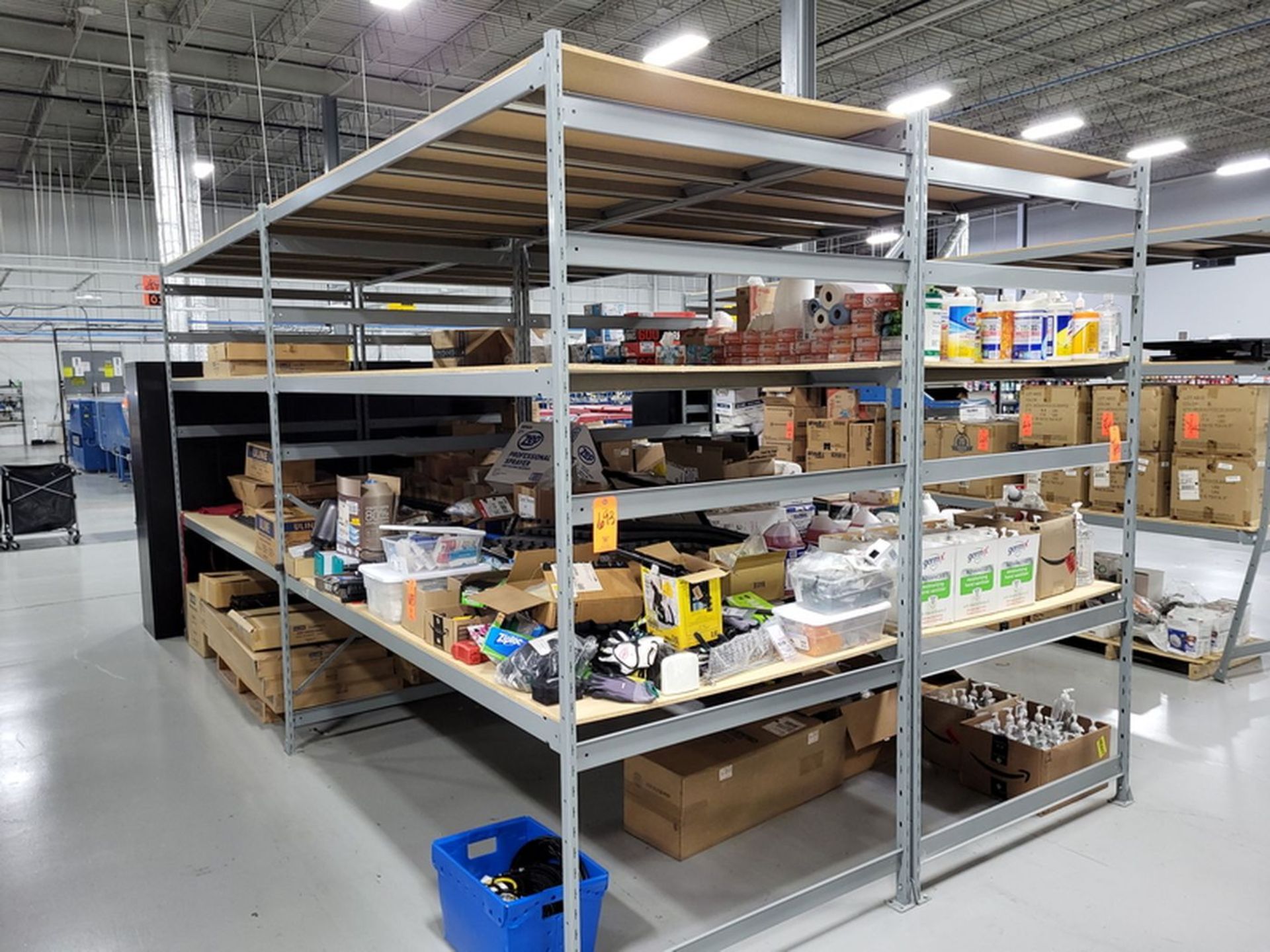 Lot - (4) Sections of Light Duty Shelving; 8 ft. x 48 in. x 8 ft. high, Configured as 2-Sections