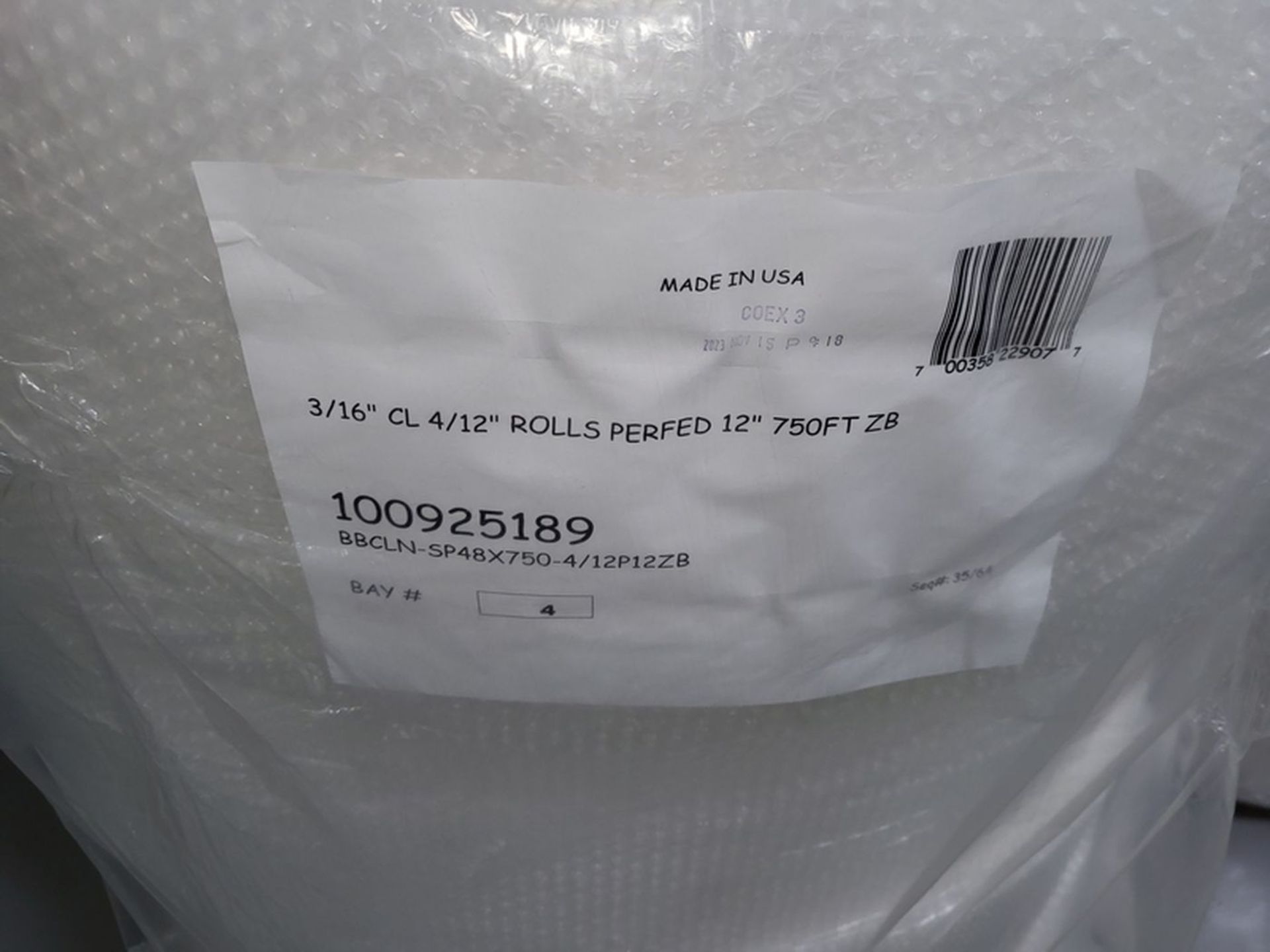 Lot - (4) 12 in. wide Rolls of Bubble Wrap; 750 ft. (approx.) - Image 2 of 2