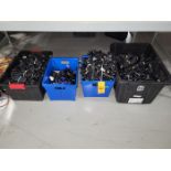 Lot - Monitor Cords, AC Adapters, HDMI Cables, in (4) Bins