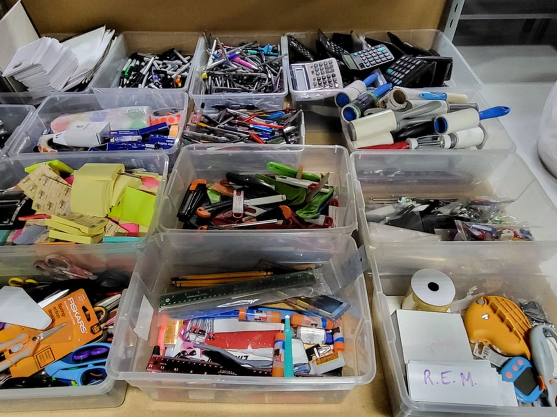 Lot - Assorted Office Supplies; Includes Small Calculators, Pens, Markers, Scissors, Rulers, Hand - Image 6 of 12