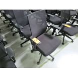 Lot - (6) Black Matching Swivel Chairs;