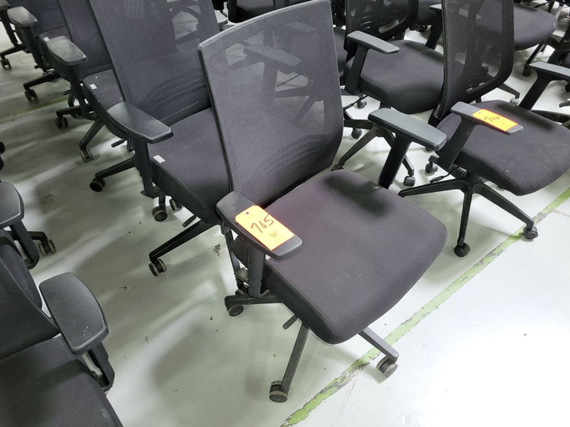 Lot - (6) Black Matching Swivel Chairs;