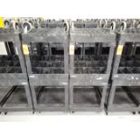 Lot - (4) Uline Poly Flat Shelf Utility Carts; 2-Tier, with Single Side Handle, Overall Size 25