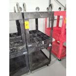 Lot - (2) Uline Poly Flat Shelf Utility Carts; 2-Tier with Single Side Handle, Overall Size 25 in. x