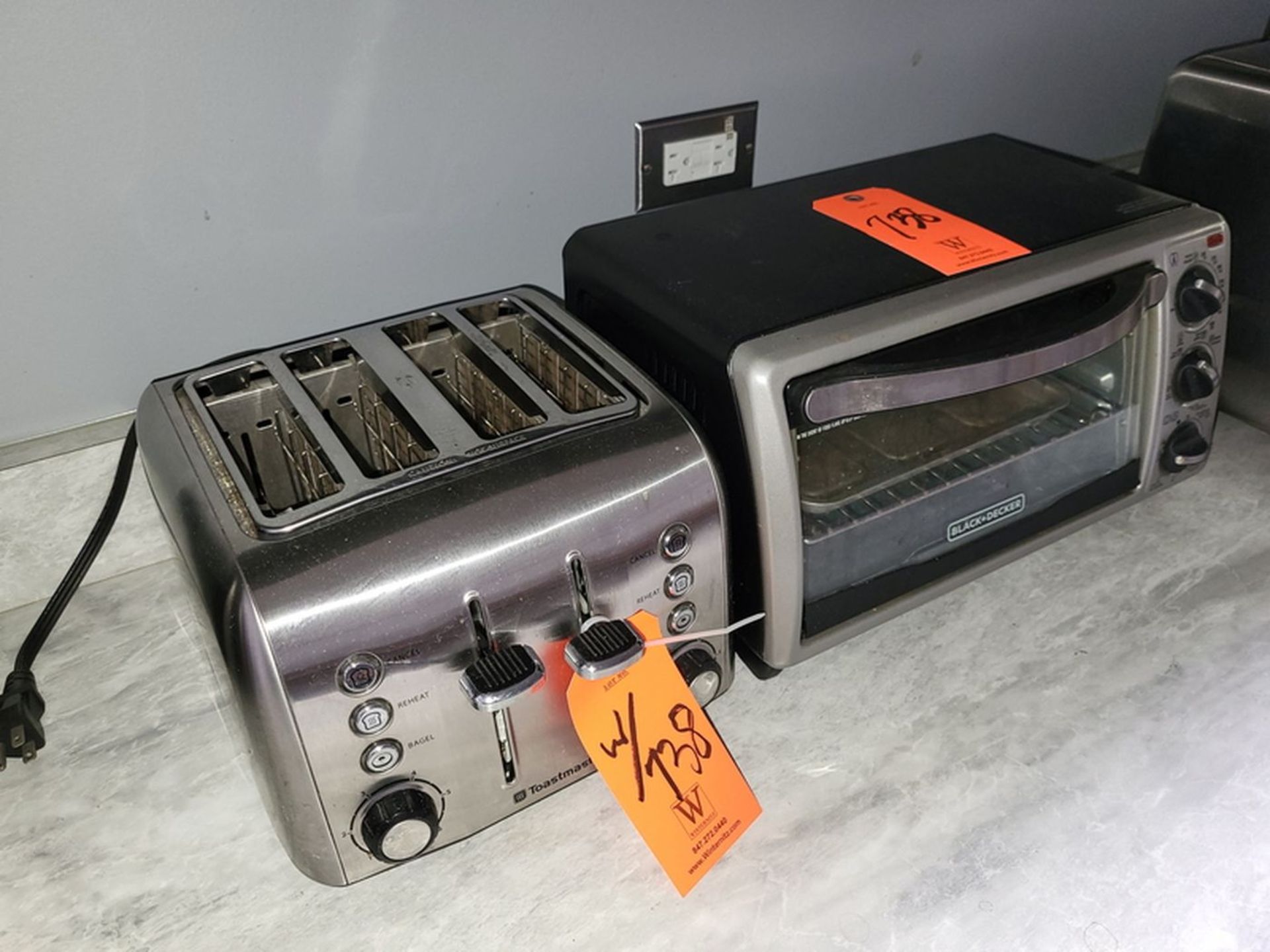 Lot - (1) Black & Decker Model TO1313SBD Toaster Oven, and (1) Toastmaster Toaster - Image 2 of 2