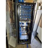 Lot - Server Rack, to Include: (4) Netgear ProSafe GS752TP Switches, (1) Fortinet FortiGate 100F