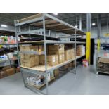 Lot - (2) Sections of Light Duty Shelving; 8 ft. x 48 in. x 8 ft. high, Particle Board Decking, No