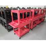 Lot - (4) Uline Poly Flat Shelf Utility Carts; 2-Tier, with Single Side Handle, Overall Size 25