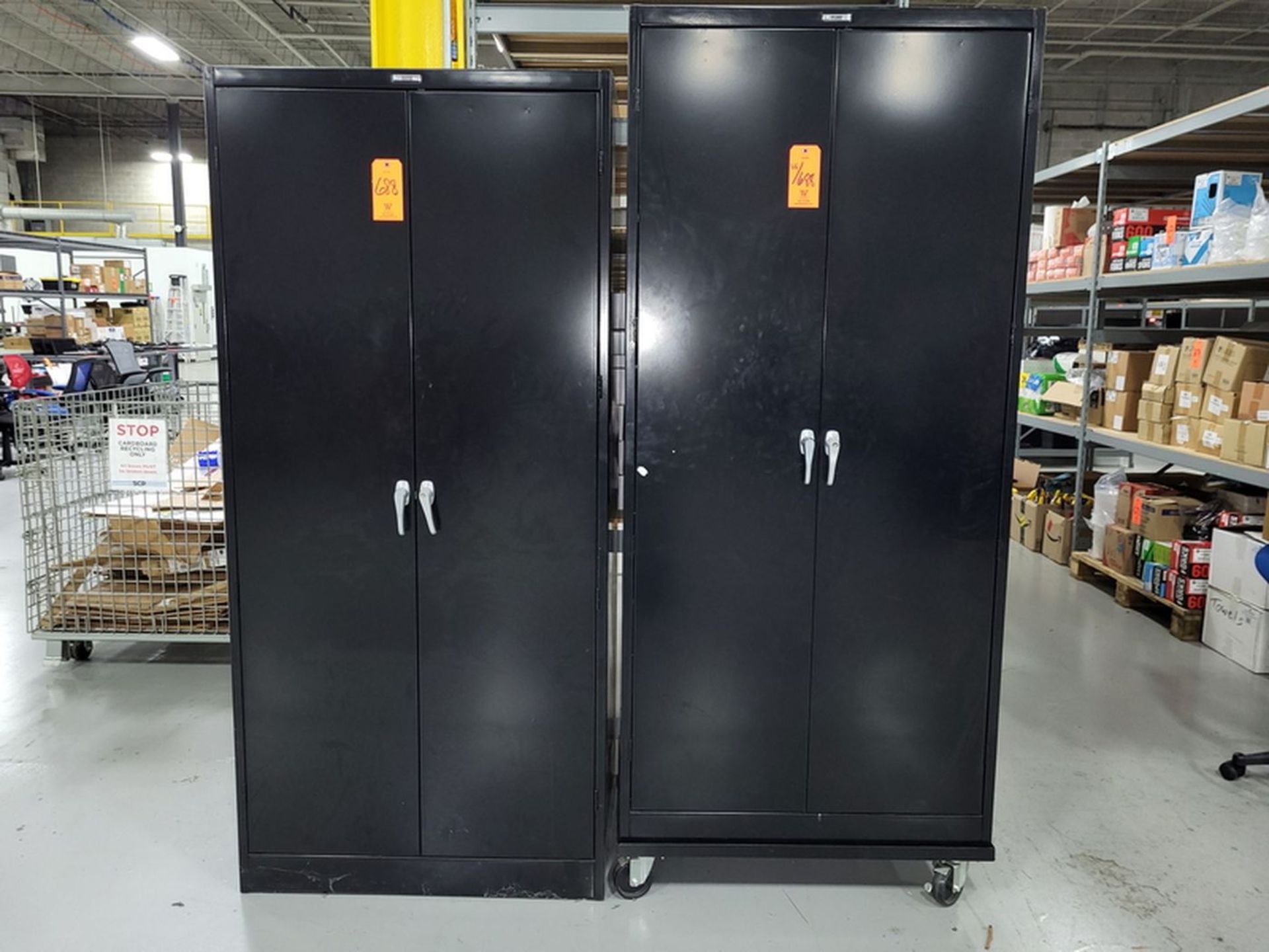 Lot - (2) Uline 2-Door Metal Supply Cabinets; Black