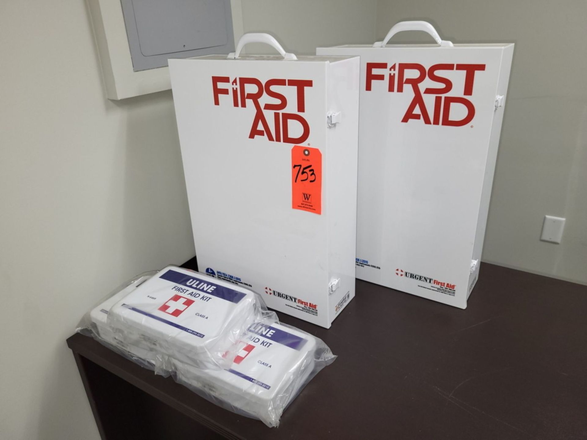 Lot - (5) Assorted First Aid Kits; Includes (2) 15.5 in. x 5.5 in. x 22 in. high Wall-Mount