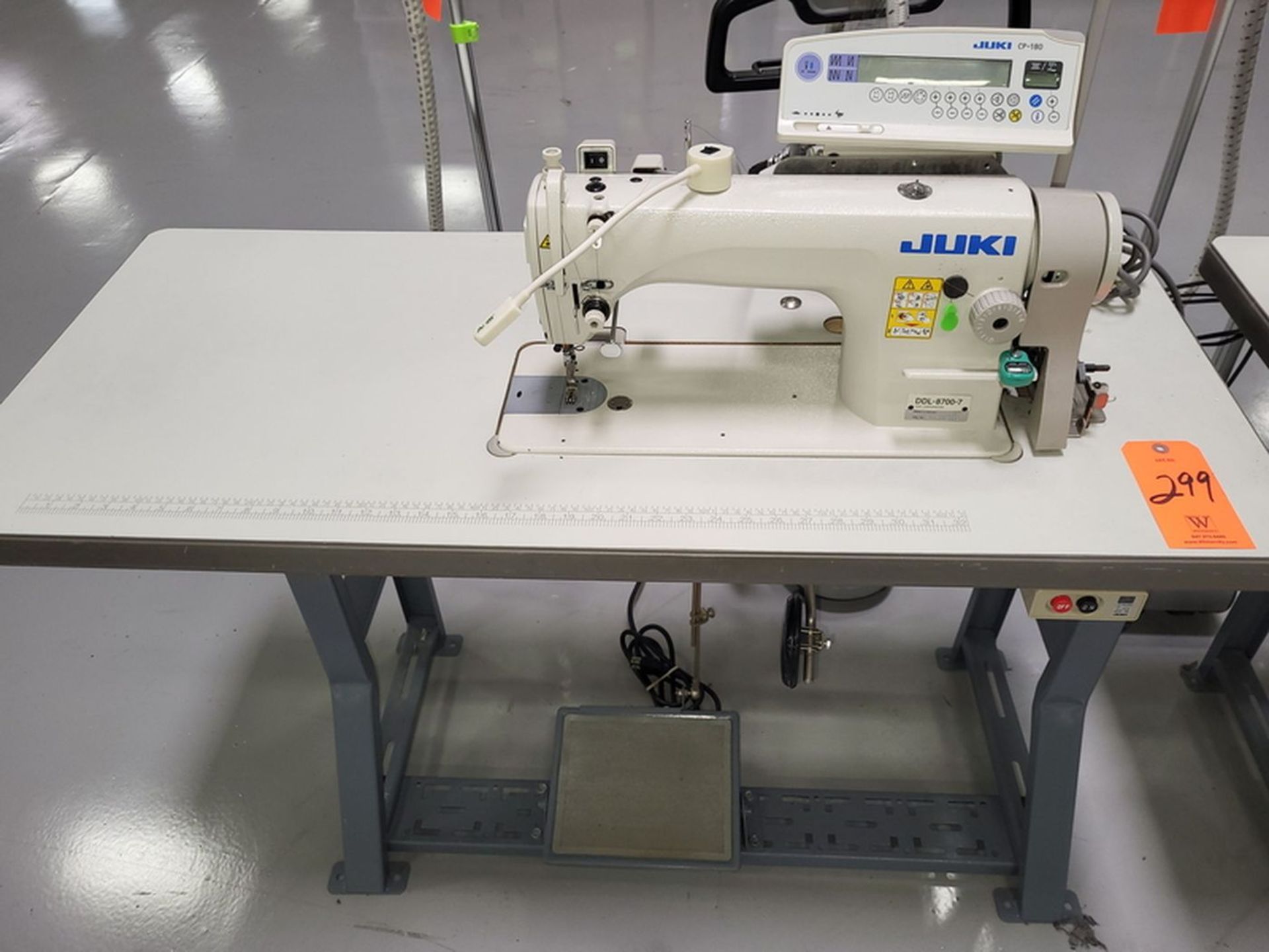 Juki Model DDL-8700-7 1-Needle Lockstitch Industrial Straight Stitch Sewing Machine, S/N: - Image 2 of 2