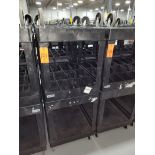 Lot - (2) Uline Poly Flat Shelf Utility Carts; 2-Tier with Single Side Handle, Overall Size 25 in. x