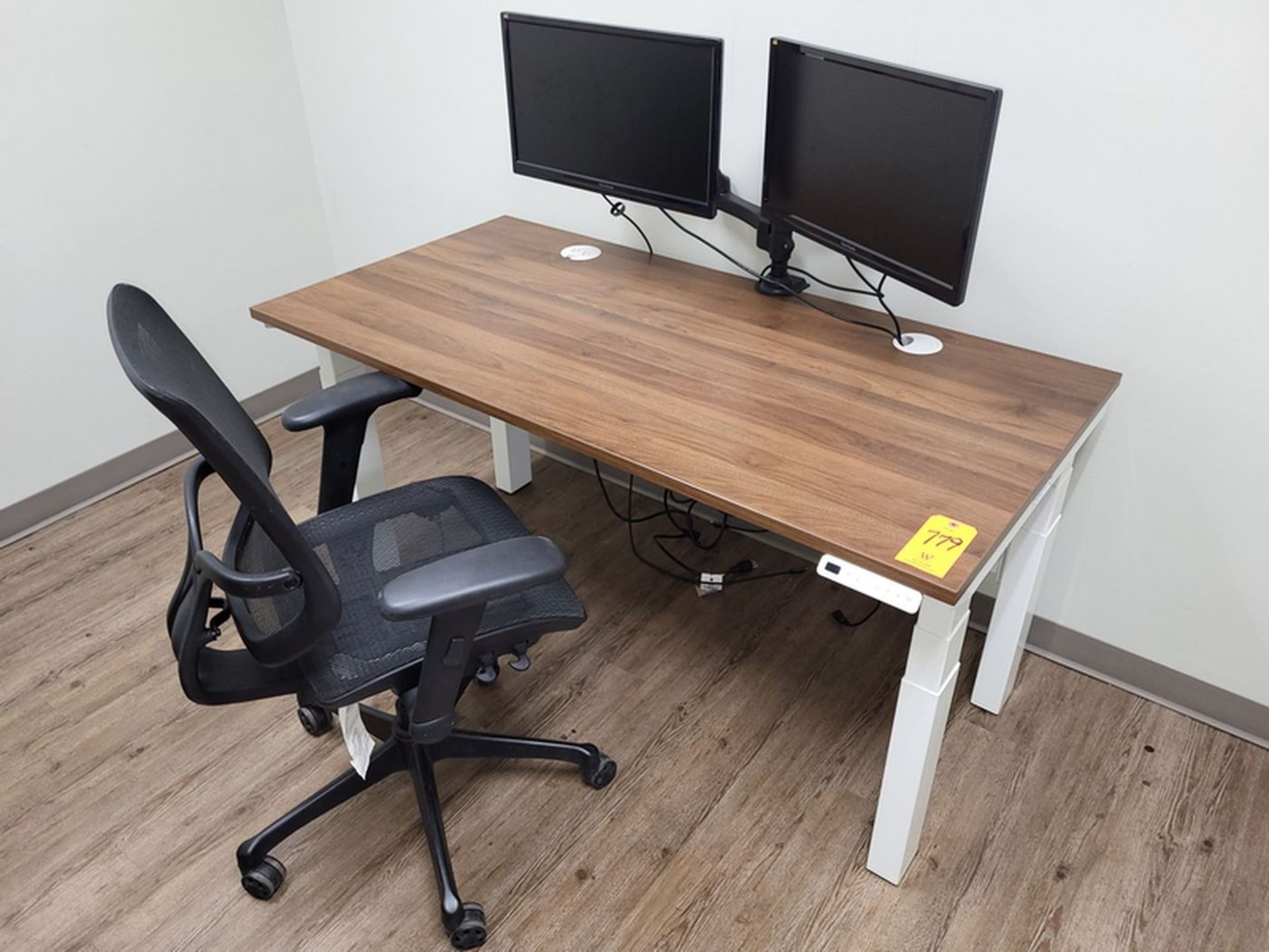 Uplift Desk; Electronic Height Controlled, Includes Dual Screen Monitor Stand, and Swivel Chair