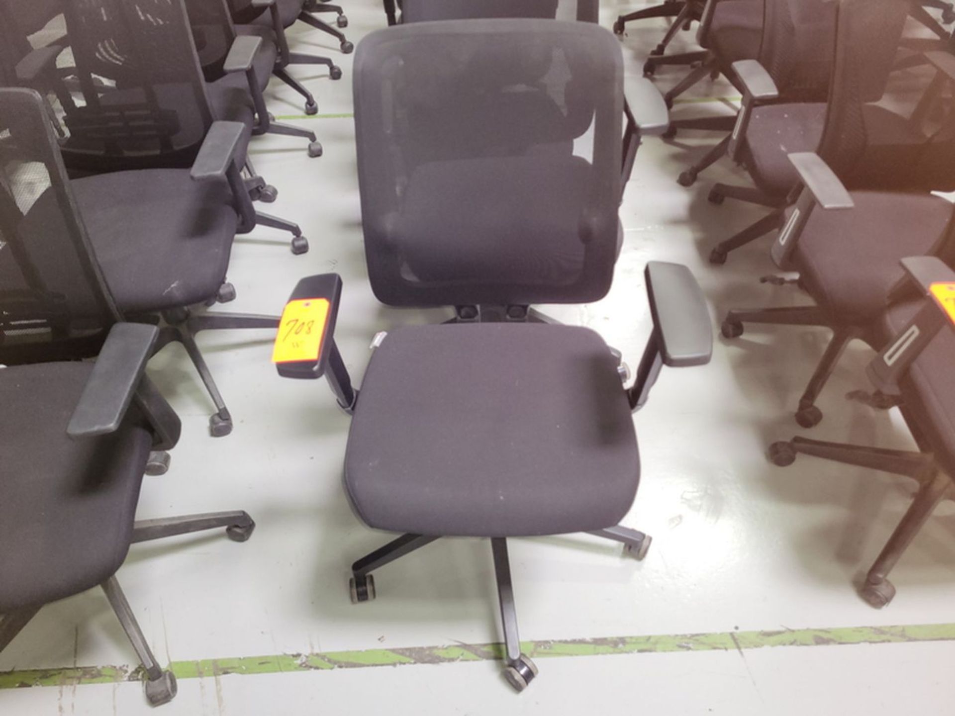 Lot - (6) Black Matching Swivel Chairs;