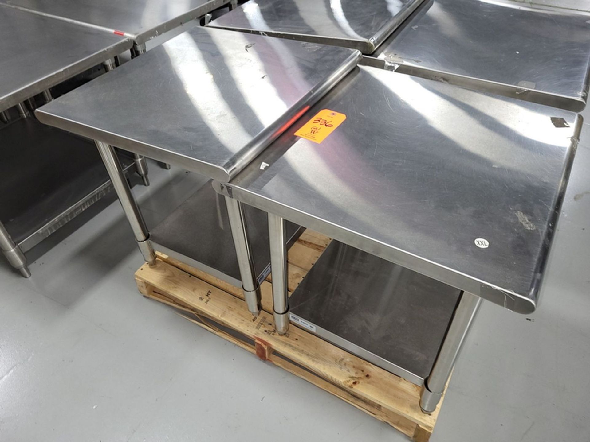 Lot - (2) Stainless Steel Tables; 24 in. w x 24 in. d x 24 in. high