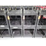 Lot - (4) Uline Poly Flat Shelf Utility Carts; 2-Tier, with Single Side Handle, Overall Size 25