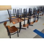 Lot - Wood Cafeteria Table & (8) Matching Chairs; 30 in. x 72 in.