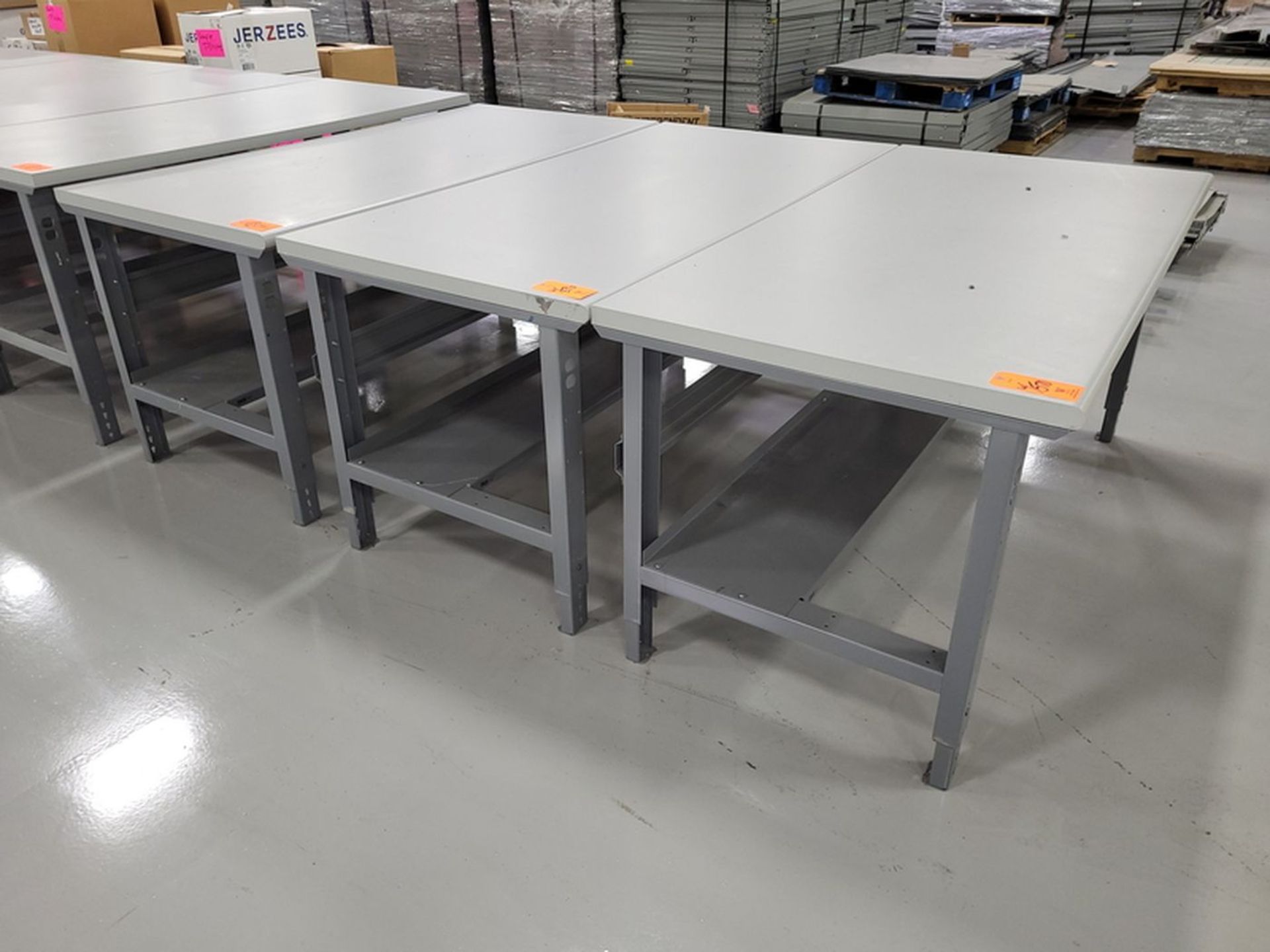 Lot - (3) Laminate Top Work Tables; 6 ft. x 3 ft., Adjustable Height