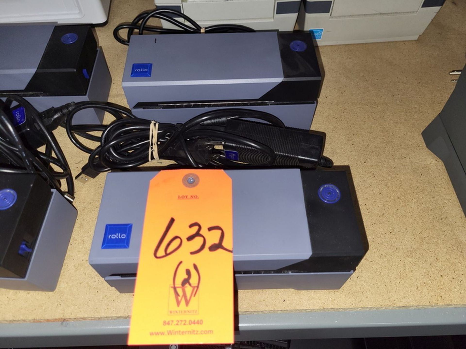 Lot - (2) Rollo X1038 Thermal Printers; with AC Power Adapters