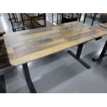 Electronic Height Adjustable Table; 55.5 in. x 30 in. deep, Wood Grain Top
