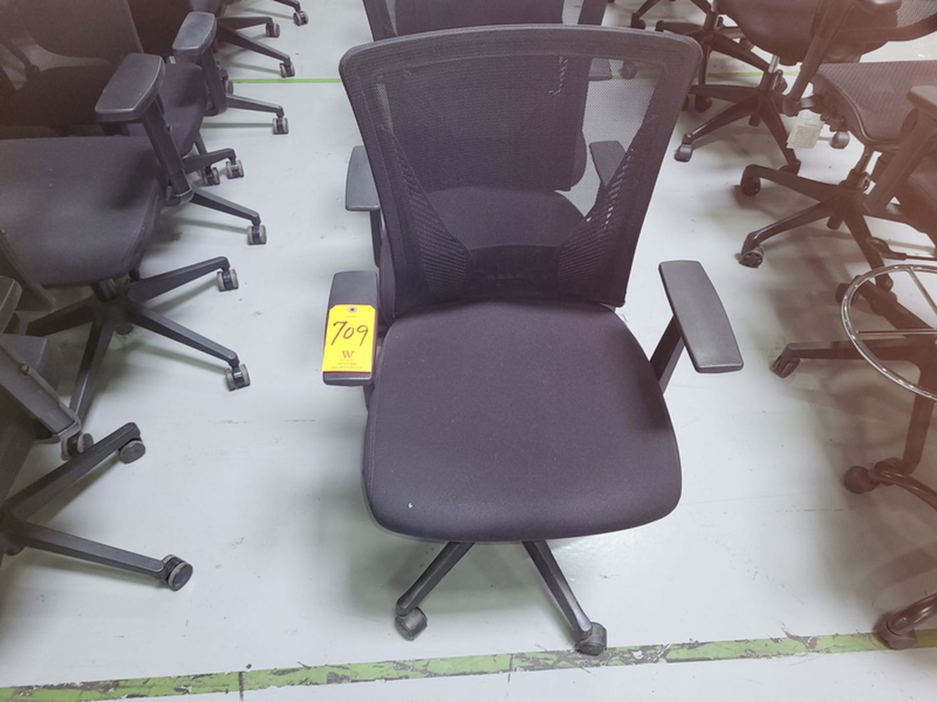 Lot - (6) Black Matching Swivel Chairs;
