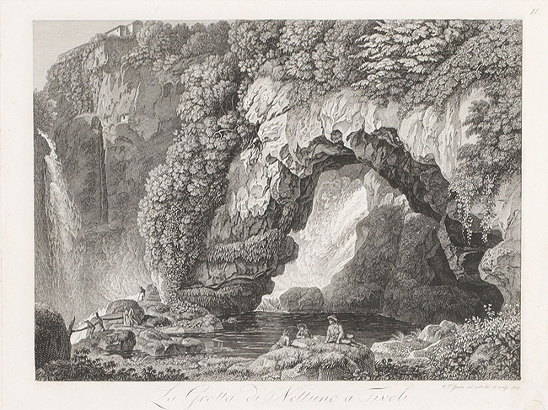 WILHELM FRIEDRICH GMELIN: La Grotta di Nettuno a Tivoli.