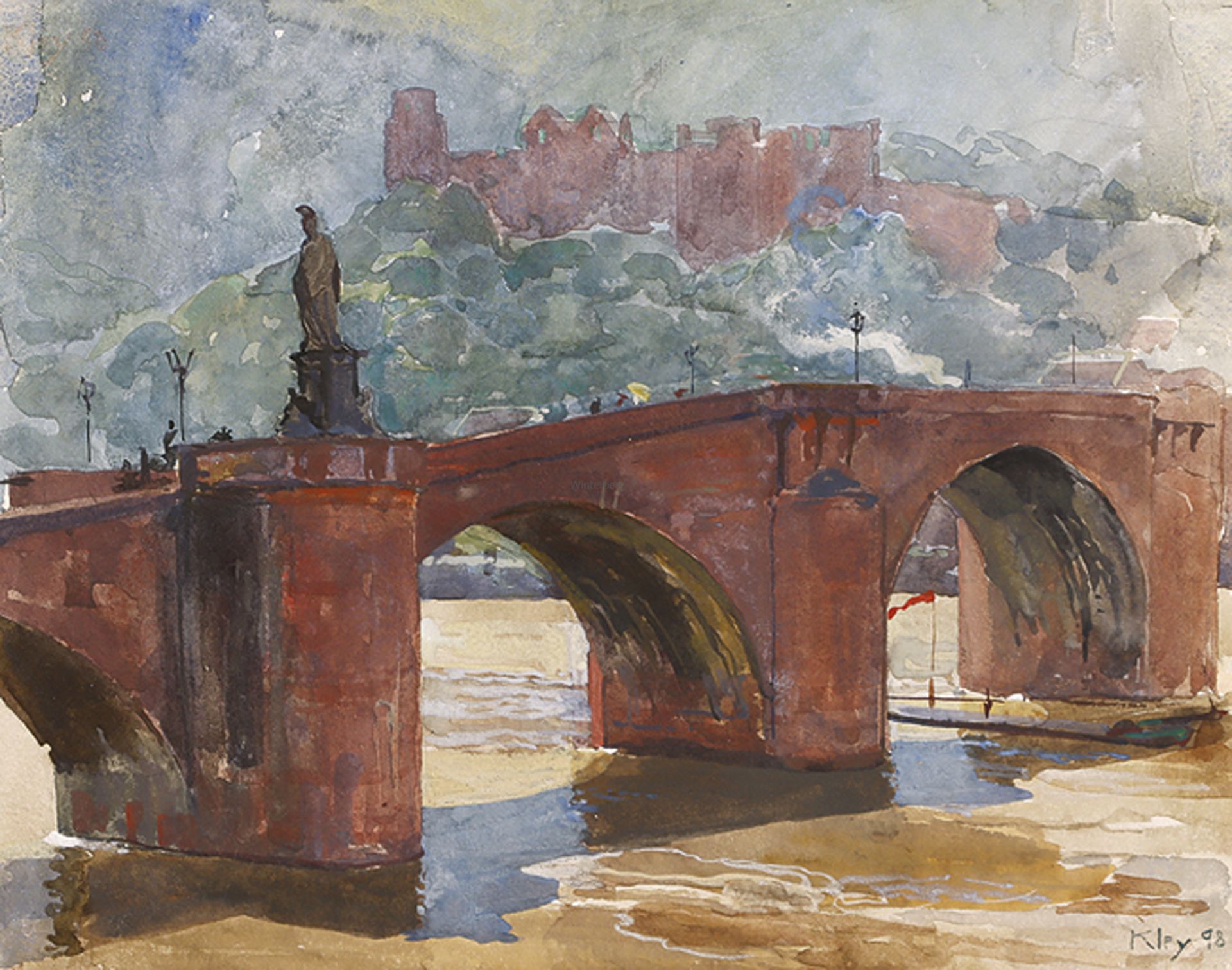 HEINRICH KLEY: Alte Brücke in Heidelberg,