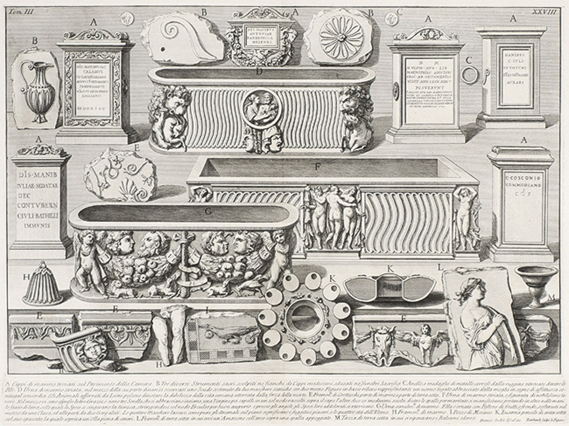 GIOVANNI BATTISTA PIRANESI: Cippi di Marmo...