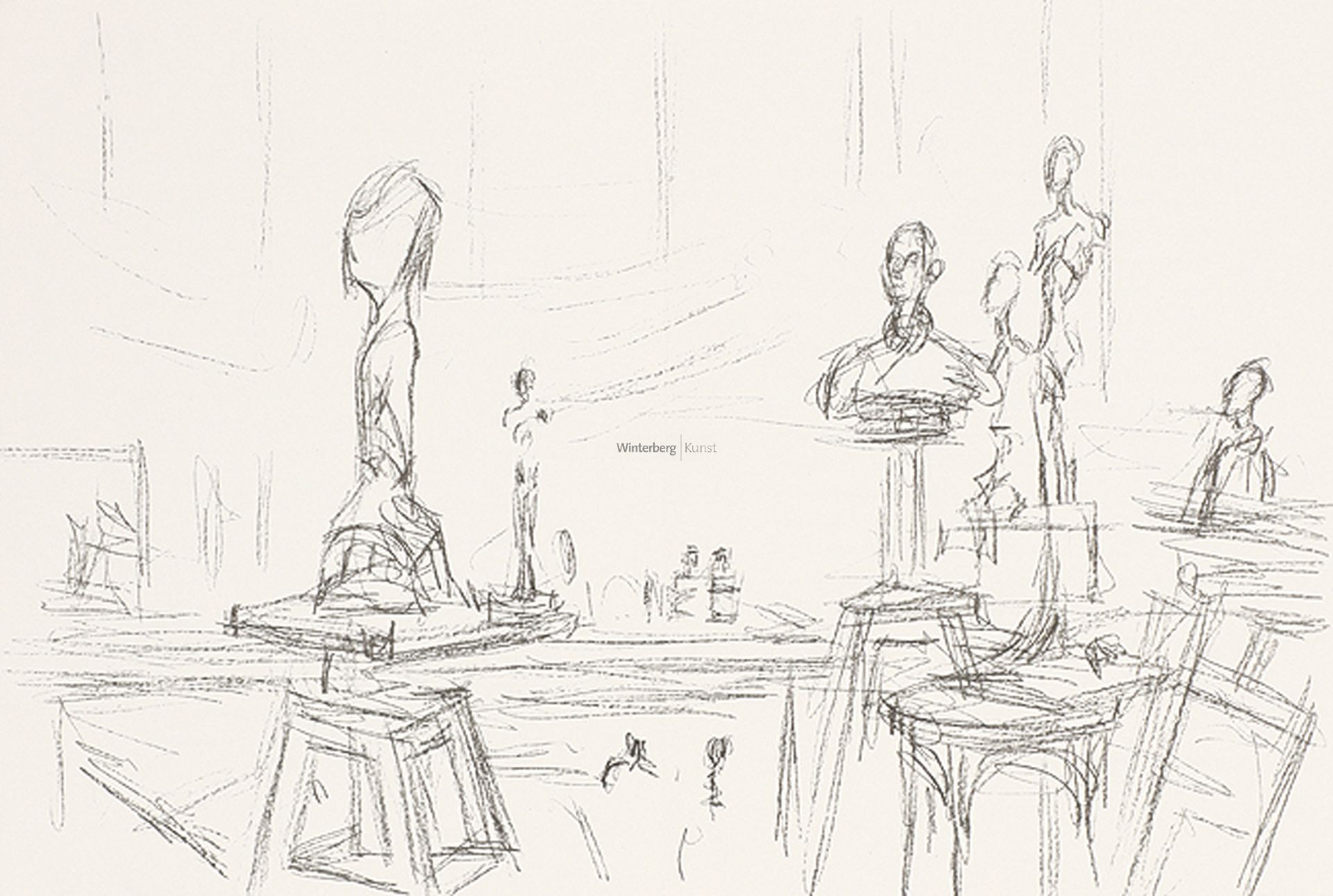 ALBERTO GIACOMETTI: Studio with Sculptures.