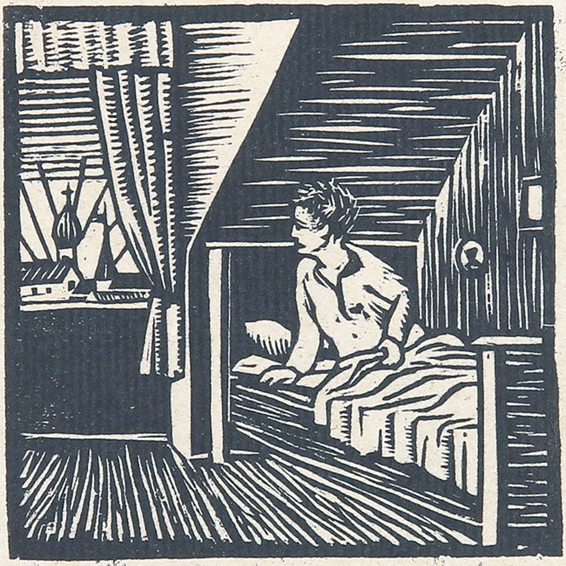 GEORG SCHRIMPF: In der Frühe (Junge im Bett).