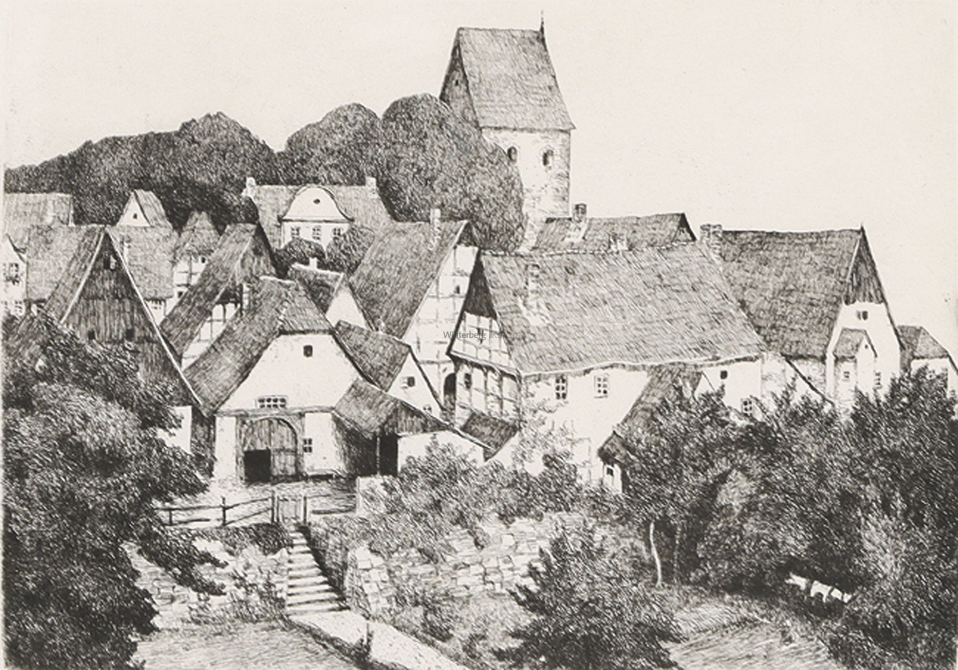 FRANZ HECKER: Altes Städtchen (auch: Tecklenburg).