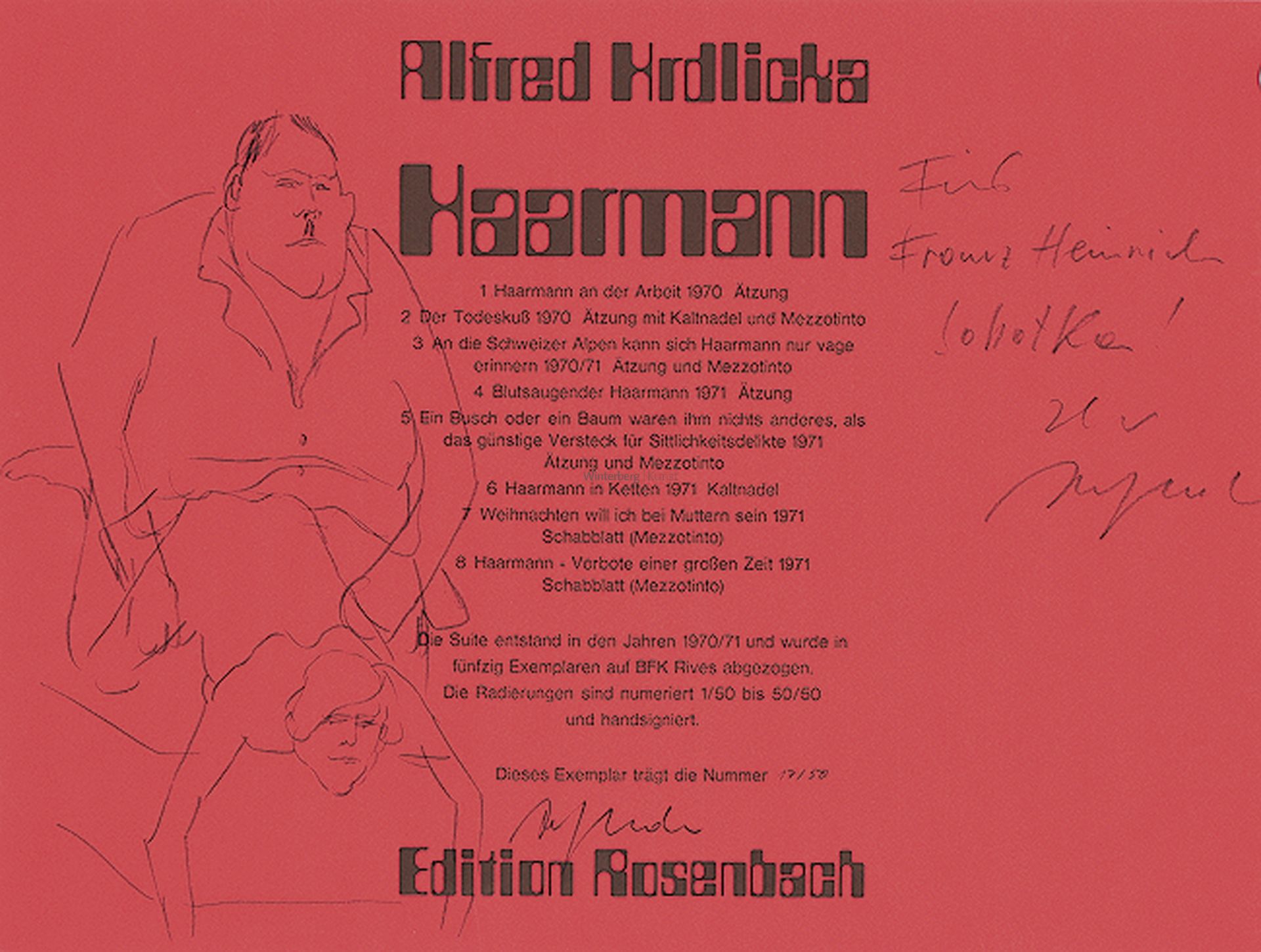 ALFRED HRDLICKA: Alfred Hrdlicka. Haarmann (II).