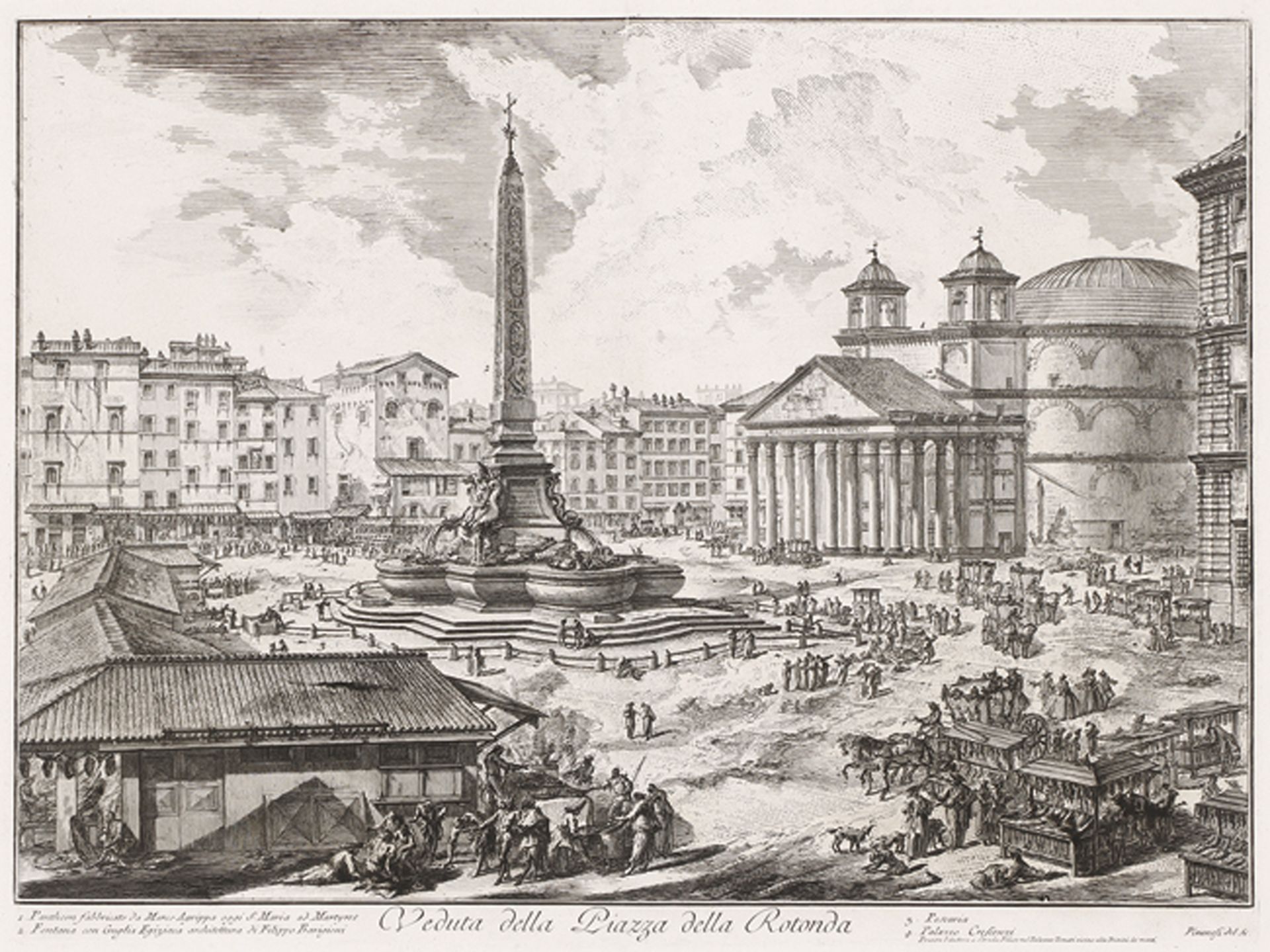 GIOVANNI BATTISTA PIRANESI: Veduta della Piazza della Rotonda.