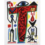 A. R. PENCK, eigentl. RALF WINKLER: Figur und Augen - Totempfahl und Figur.