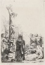 REMBRANDT HARMENSZ. VAN RIJN: Christus am Kreuze.