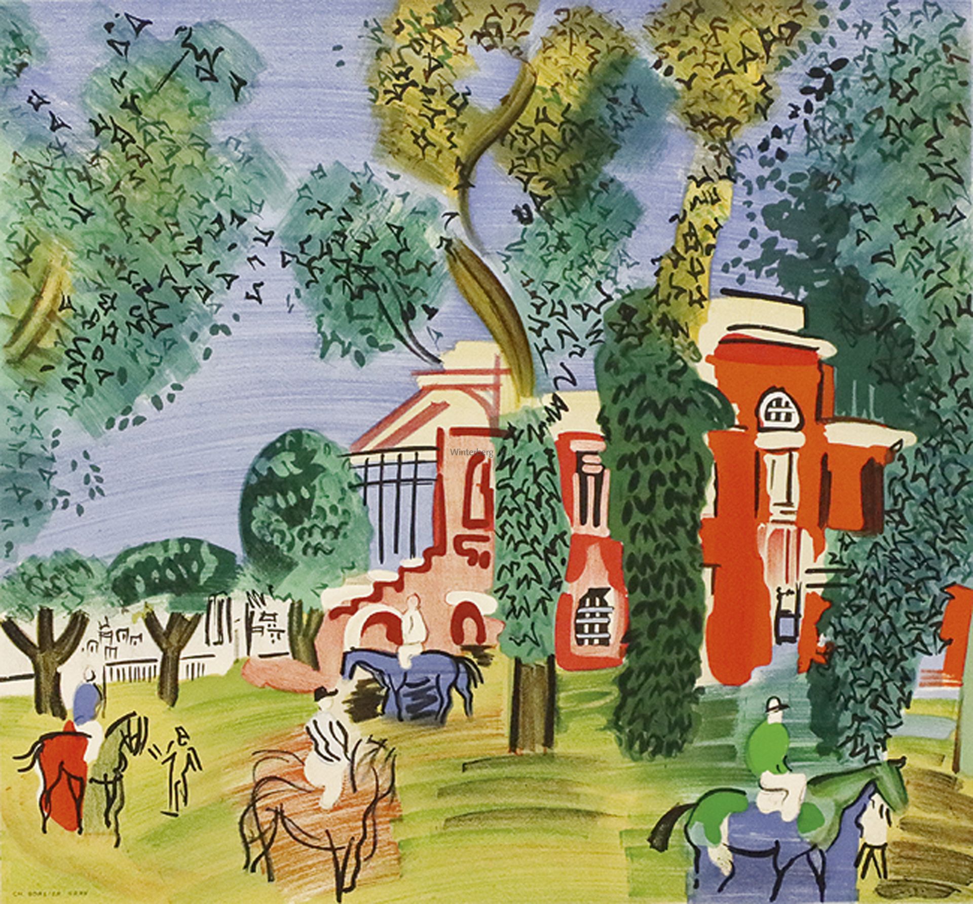 RAOUL DUFY: Le Paddock à Deauville.