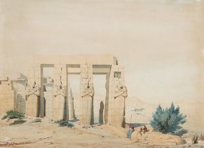 DEUTSCHER KÜNSTLER: Das Ramesseum in Theben.