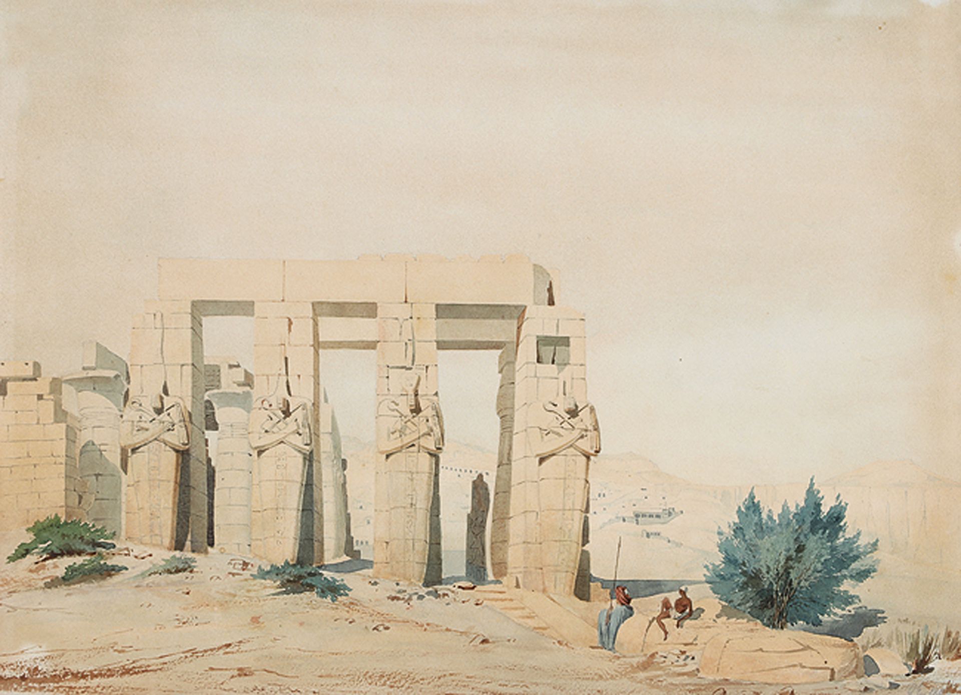 DEUTSCHER KÜNSTLER: Das Ramesseum in Theben.